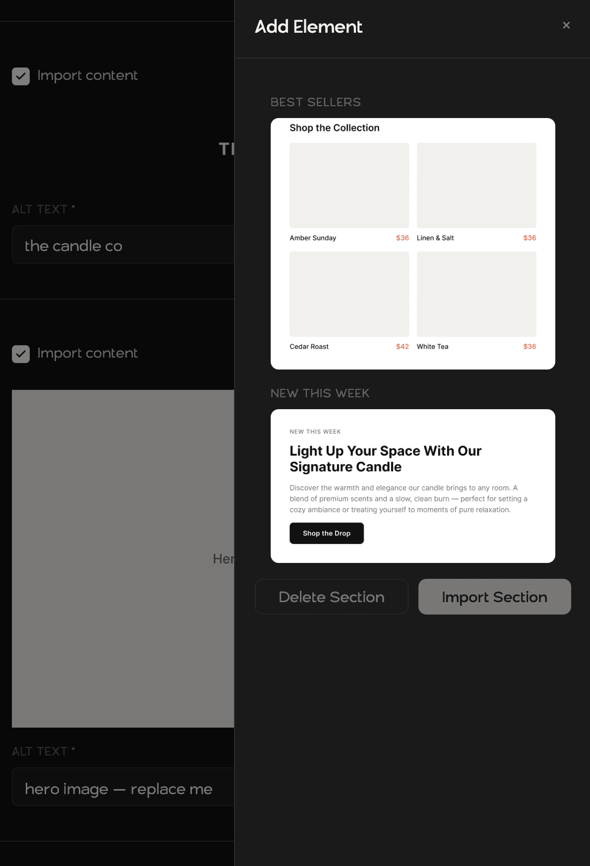 Reusable Sections