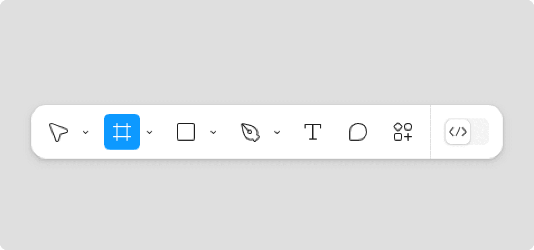 Select the frame tool