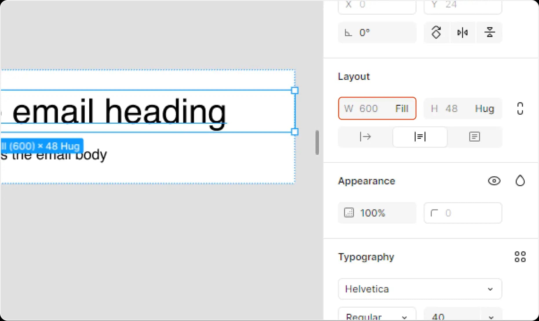 Text block width fill
