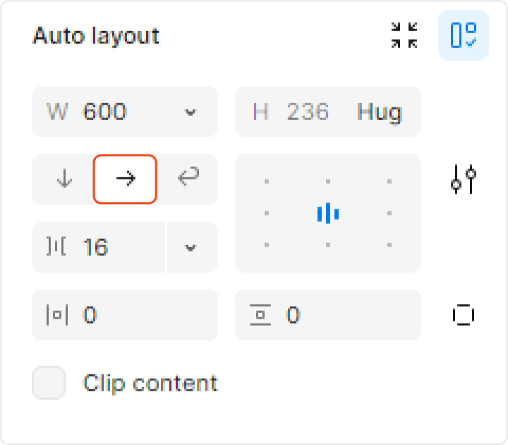 Horizontal flex layout